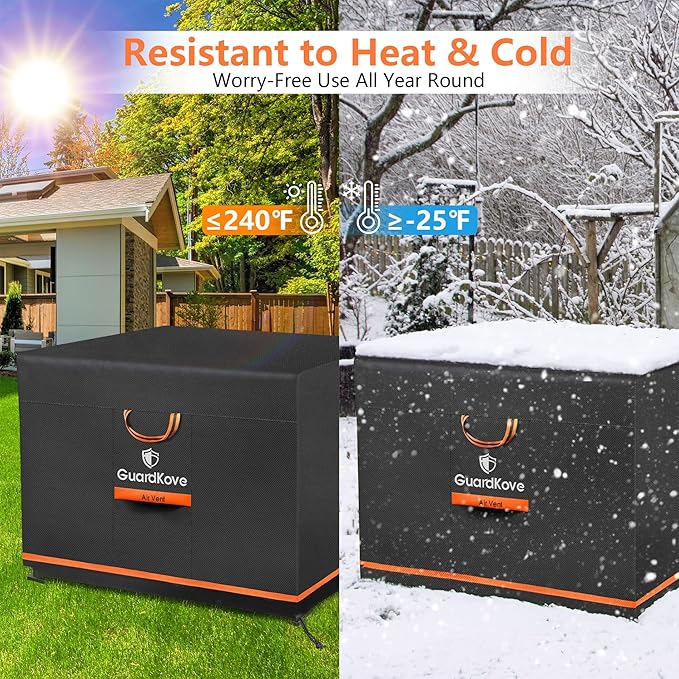 [Upgraded 1000D Heavy Duty Fabric] 28” Fire Pit Cover Square for 25”- 28” Fire Pit/Table, Waterproof Tear & Fade Resistant Firepit Cover with Buckle, Air Vents, Drawstring (28”L x 28”W x 24”H, Black)