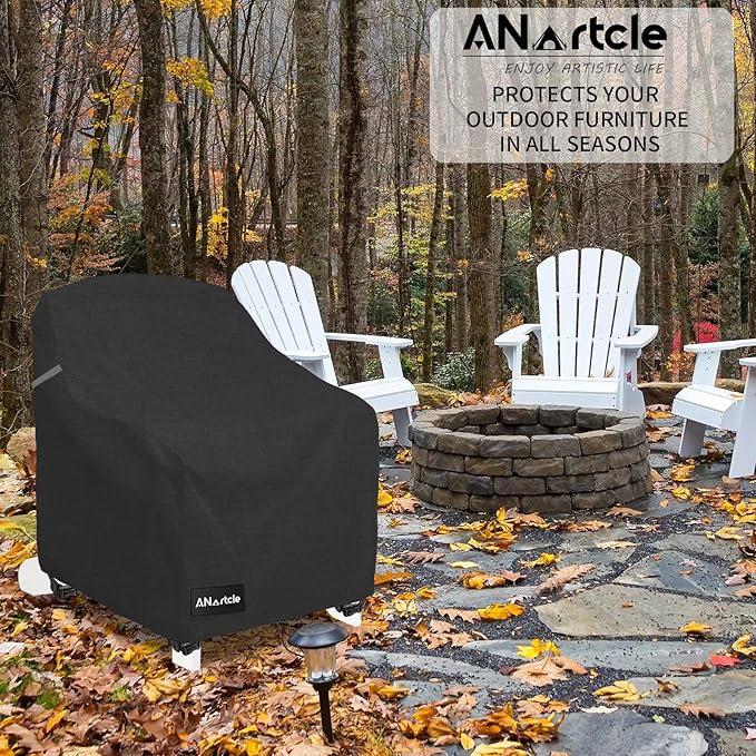 Patio Adirondack Chair Cover 2 Pack,600D Waterproof Heavy Duty Outdoor Chair Covers,Adirondack Chair Covers(30W x 34D x 36H inches),Patio Furniture Covers,Black