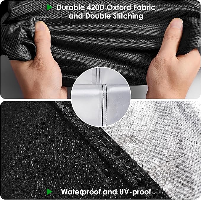 Outdoor Table Cover for Bar Height Outdoor Furniture, Waterproof Prep Table Cover for Stainless Steel/Metal Table and Rectangular Furniture,Black-72"L x 29" W x 43"H