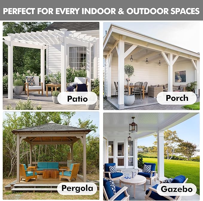 HolidayIdeas 4 Panels Linen Outdoor Curtains for Patio Waterproof-Teal Outside Curtains 54"x 84"-Indoor/Outdoor Curtains Weatherproof, Privacy for Pergola, Porch, Gazebo, Living Room, Backyard