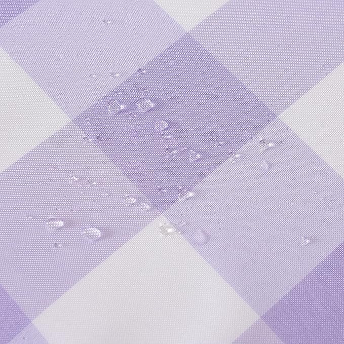 Cupuamon 2 Pack Waterproof Polyester Fabic Rectangle Checkered Tablecloth，60x102 Outdoor Table Cloth，Oil Stain Prevention Table Cloth for Pinics and Parties（Lavender and White）