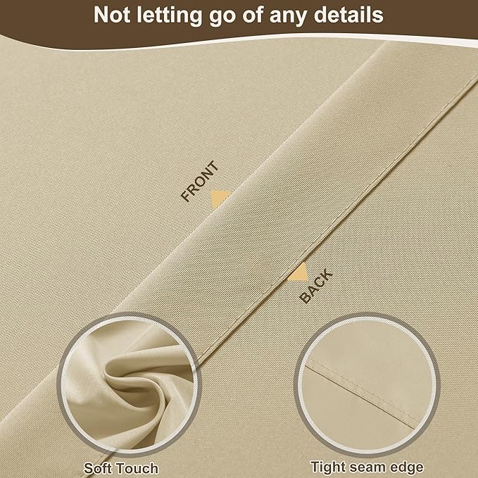 HolidayIdeas Rod Pocket Outdoor Patio Curtains Waterproof 8 Pcs 54x84 Inch- Protect Privacy & Weatherproof Balcony Outdoor Curtains for Apartments,Porch, Gazebo, Pergola, Sliding Glass Door, Cream