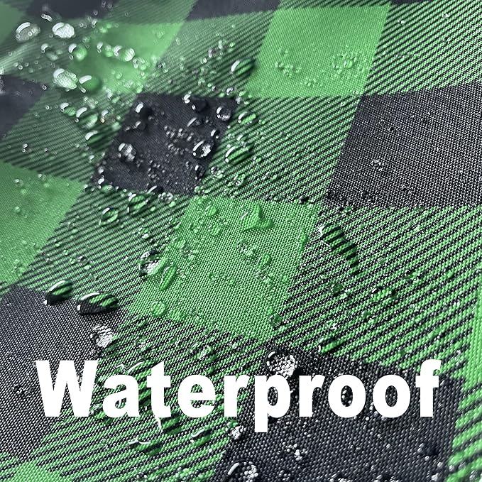 Gingham Tablecloth Fabric - Oblong 58x120 Water Resistant Irish Table Cloth for Indoor Use - Christmas Tabletop Cover Perfect for Birthday, Picnics, Gardens, and Saint Patricks Day