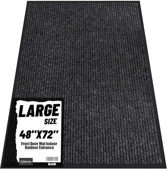 Front Door Mat Indoor Outdoor Entrance, 48" x 72" All-Season Heavy Duty Waterproof Doormat, Non-Slip Absorbent Entryway Mat, Easy to Clean, Low Profile Commercial Floor Mat for Indoor Outdoor