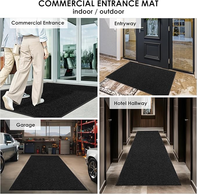 3′ x 65′ Front Door Mat Indoor Outdoor Entrance, Commercial Floor Mat Heavy Duty Dirt Trapper Entryway Doormat, Custom Size Non Slip Rubber Backing Welcome mat, Door Mat for High Traffic Area
