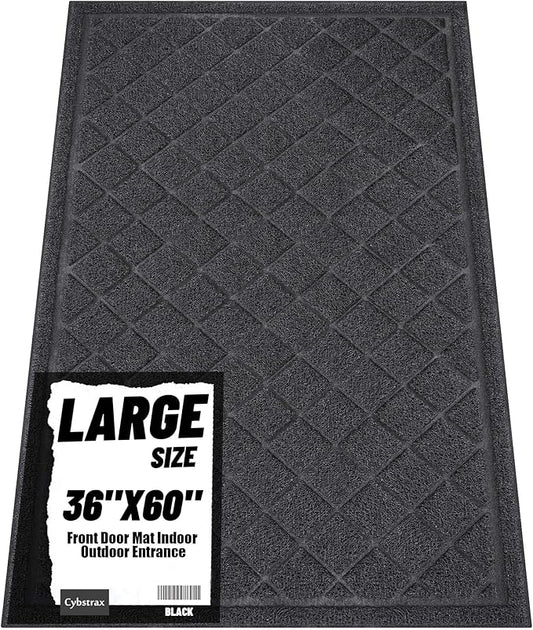 Front Door Mat Indoor Outdoor Entrance, 36" x 60" All-Season Heavy Duty Waterproof Doormat, Non-Slip Absorbent Entryway Mat, Easy to Clean, Low Profile Commercial Floor Mat for Indoor Outdoor