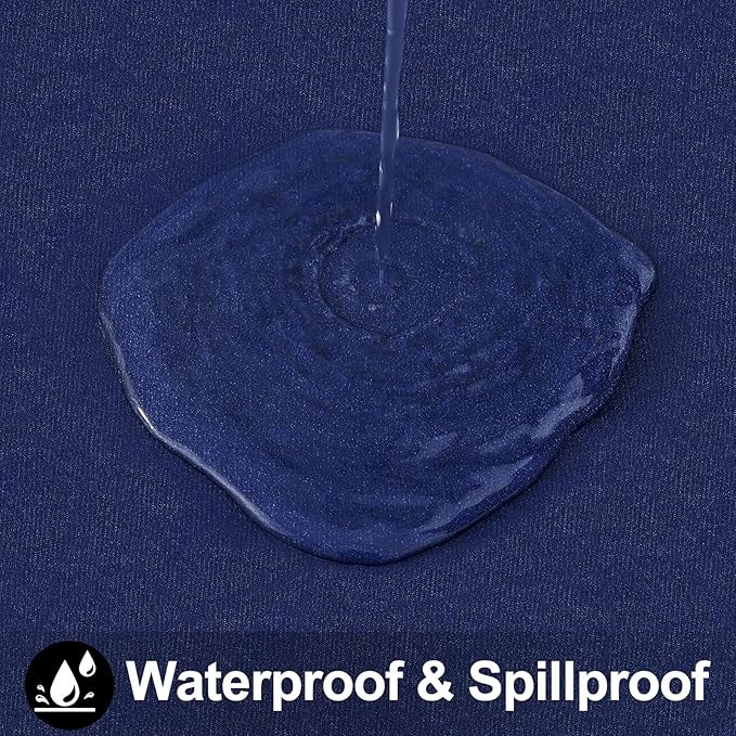 Smiry Rectangle Table Cloth 52x70 Inch, Waterproof Wipeable Vinyl Tablecloths Protector, Oil Spill Proof Plastic Table Cover for Dining, Picnic, Camping, Outdoor, Navy