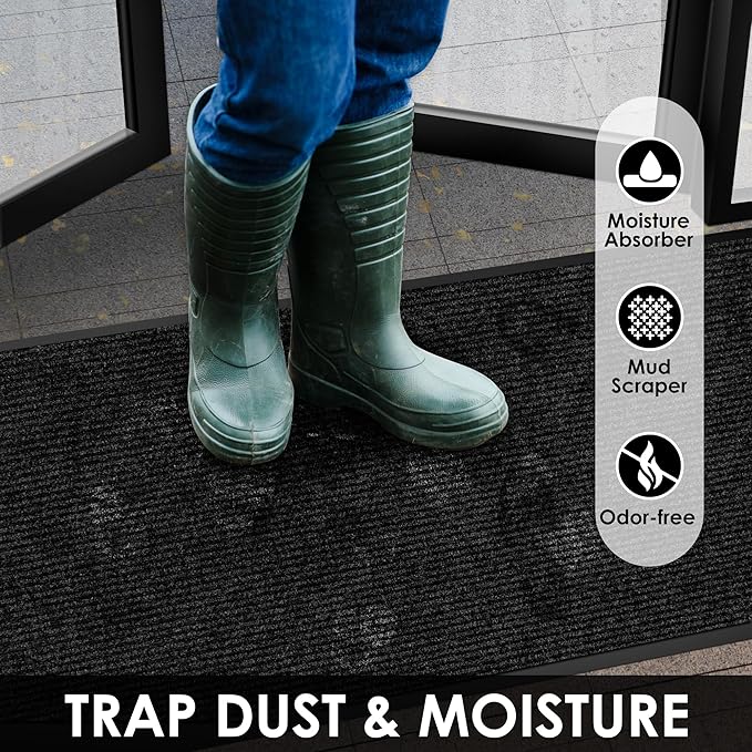 4′ x 39′ Front Door Mat Indoor Outdoor Entrance, Commercial Floor Mat Heavy Duty Dirt Trapper Entryway Doormat, Custom Size Non Slip Rubber Backing Welcome mat, Door Mat for High Traffic Area