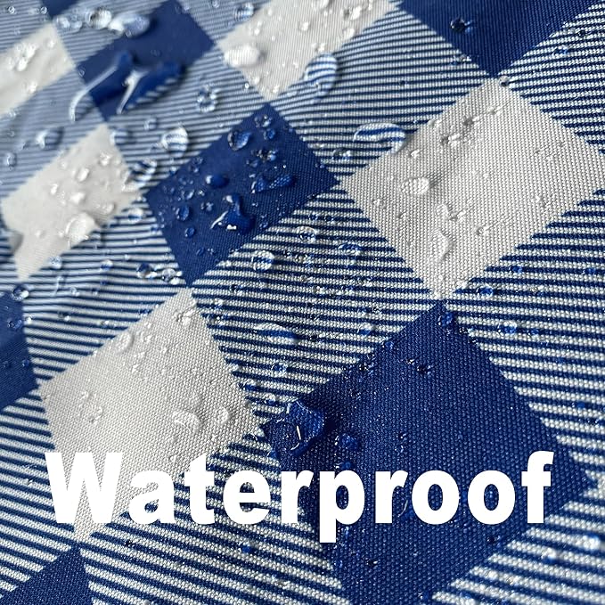 Waterproof Plaid Tablecloth Fabric - Square 58x58 Inch Classic Gingham Checker Table Cloth for Indoor/Outdoor Use - Buffalo Table Cover for Picnics, BBQs, and Parties