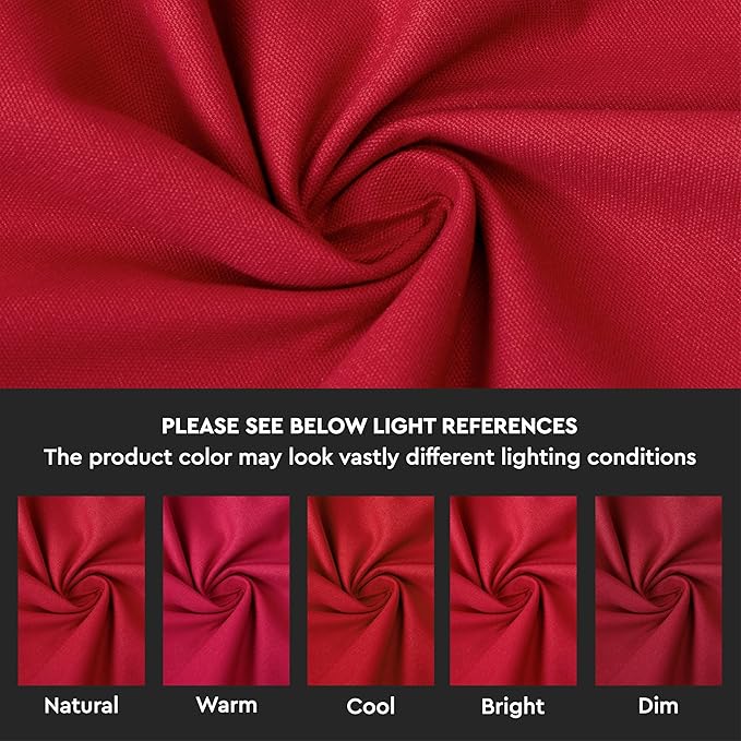 Encasa XO Table Runner 13"x59" Long | Cotton Canvas Fabric | Deep Red Solid Color | Machine Washable & Durable
