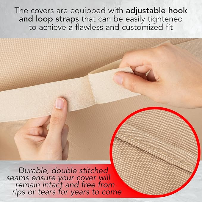 Heavy Duty BBQ Grill Cover for Outdoor Grill, 58 Inch – Waterproof, Weather Resistant, UV & Fade Resistant with Adjustable Straps – Gas Grill Cover for Weber, Genesis, Charbroil, etc. Tan