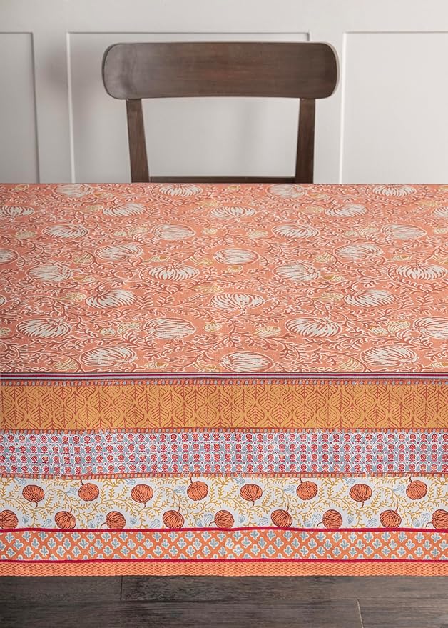 Maison d' Hermine Table Cloth Square Table 100% Cotton 54 x 54 Inches Fall Tablecloth Reusable Everyday Use for Thanksgiving Christmas Decorations Dining Farmhouse Party (Harvest Festival)