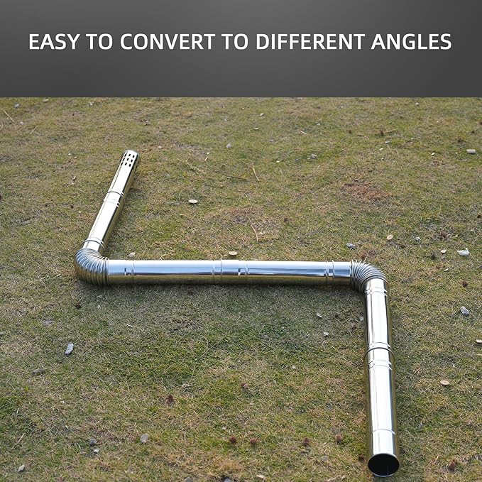 Elbow Pipe 2 PCS 90-Degree Chimney Thickened 304 Stainless Steel Flue (Suitable for CAMPJOURNEY Outdoor Camping Wood Stove) Diameter 2.76 Inches