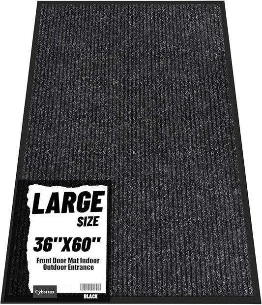 Front Door Mat Indoor Outdoor Entrance, 36" x 60" All-Season Heavy Duty Waterproof Doormat, Non-Slip Absorbent Entryway Mat, Easy to Clean, Low Profile Commercial Floor Mat for Indoor Outdoor