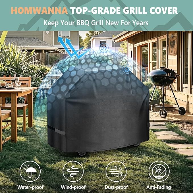 Grill Cover 72 Inch - Superior BBQ Cover for Weber Summit 600 Series Gas Grill - 600D Large Outdoor Barbecue Covers for Weber 6 Burner Summit 670, Summit 620 and Genesis 600, Genesis 400