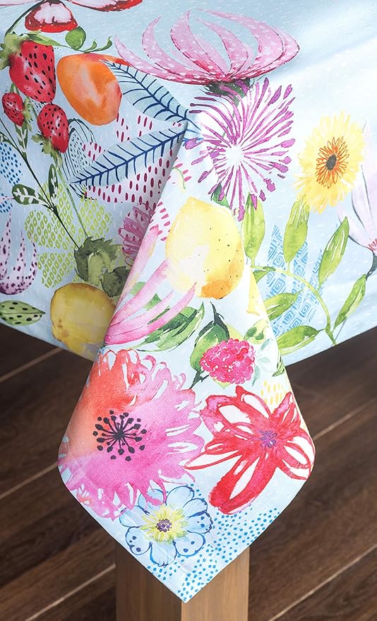 Maison d' Hermine Table Cloth Rectangle Table 100% Cotton 54 x 72 Inches Tablecloth Reusable Decorative for Dining Room, Farmhouse, Home, Party, Festive & Wedding Spring Summer - Jardin D'Ete - Mint