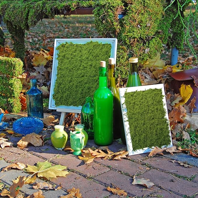 Zeyune 1 Pcs Fake Moss Table Runner for Crafts Artificial Moss Sheet Roll Waterproof Carpet Blanket for Wall Roof Garden Wedding Party Decoration (39 x 39 Inch)