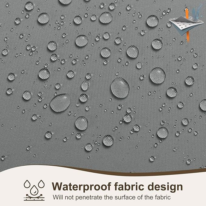 HolidayIdeas Outdoor Patio Curtains Waterproof with Rod Pocket 6 Panels 54x95 Inch- Protect Privacy Balcony Outdoor Curtains for Apartments,Porch, Gazebo, Pergola, Sliding Glass Door, Grey