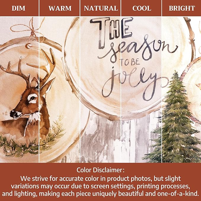 Maison d' Hermine Table Cloth Square Table 100% Cotton 54 x 54 Inches Fall Tablecloth Reusable Everyday Use for Thanksgiving Christmas Decorations Dining Farmhouse Party (Mountain Life)