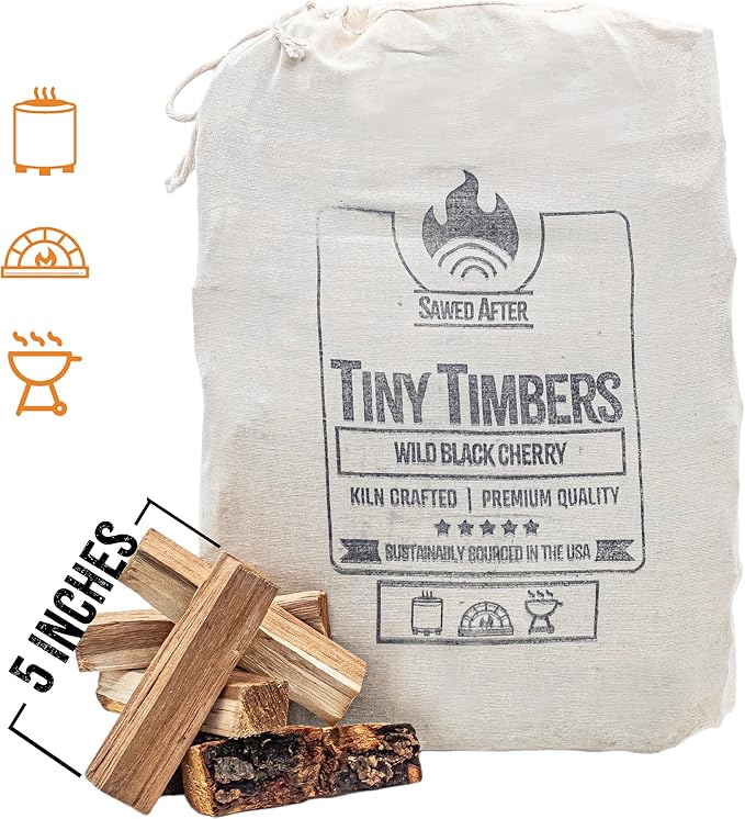 The Tiny Timbers USDA Grade Kiln Dried Hardwood for Table Top Fire Pit and Pizza Oven | Compatible with Solo Stove Mesa & Mesa XL | 5" Splits | USA Sourced | 15 lb. | 1000+ cu. in. | Eastern Oak