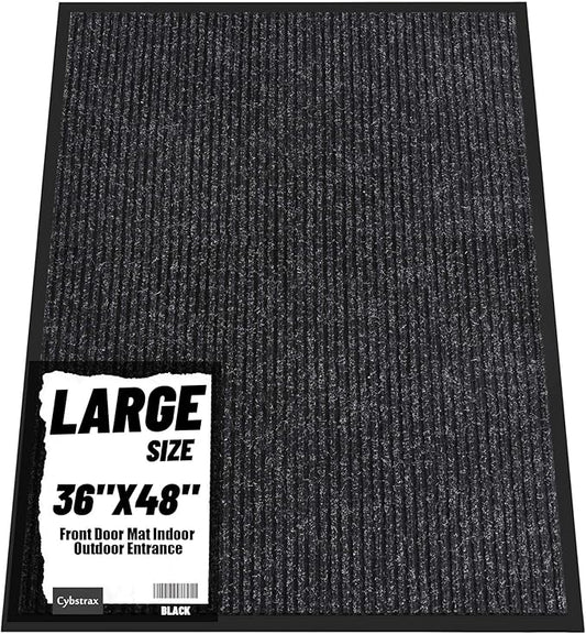 Front Door Mat Indoor Outdoor Entrance, 36" x 48" All-Season Heavy Duty Waterproof Doormat, Non-Slip Absorbent Entryway Mat, Easy to Clean, Low Profile Commercial Floor Mat for Indoor Outdoor