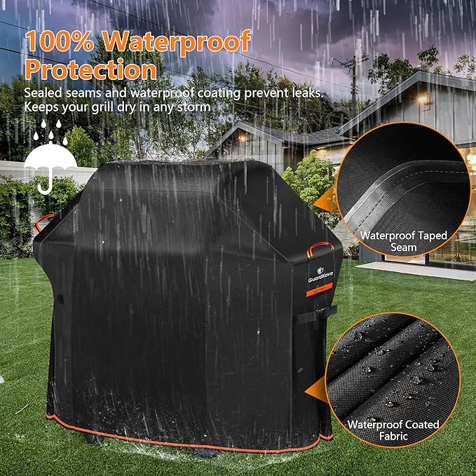 [Upgraded 1000D Heavy Duty Fabric] 48" Grill Cover for Weber Spirit and Spirit II 200 Series Outdoor Gas Grills, Super Waterproof BBQ Cover, Tear &Fade Resistant 7138 Grill Cover for Weber with Buckle