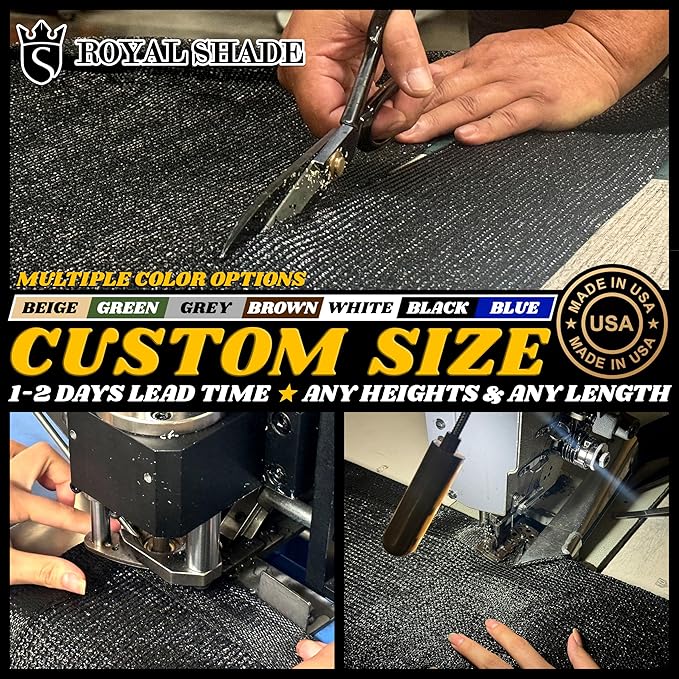 Royal Shade Custom Size 4' x 4' White Fence Privacy Screen Windscreen Cover Netting Mesh Fabric Cloth - Cable Zip Ties Included (We Make Custom Size)