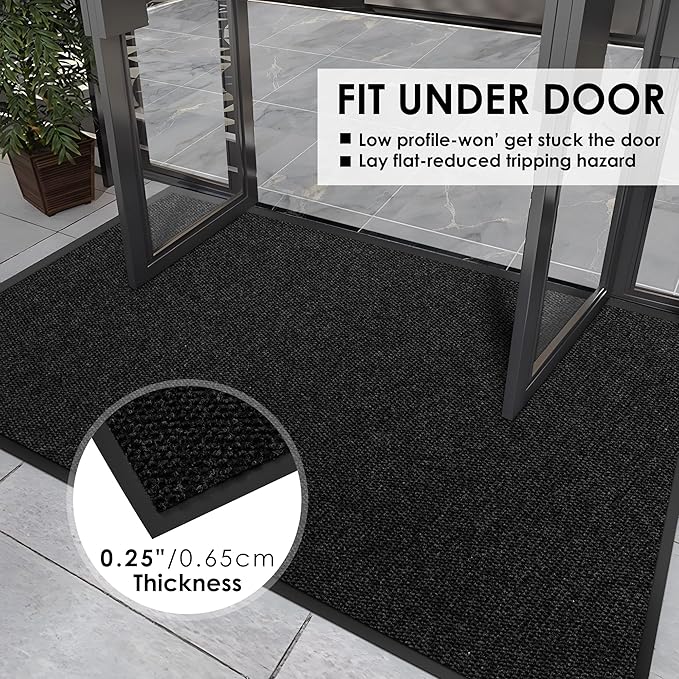 2′ x 49′ Front Door Mat Indoor Outdoor Entrance, Commercial Floor Mat Heavy Duty Dirt Trapper Entryway Doormat, Custom Size Non Slip Rubber Backing Welcome mat, Door Mat for High Traffic Area