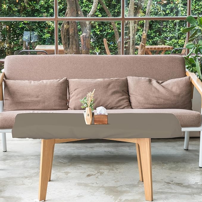 Covers & All Rectangle Table Top Cover, 12 Oz Waterproof UV & Weather Resistant Outdoor Patio Table Cover for Patio Furniture (70" L x 35" W x 5" H, Beige)