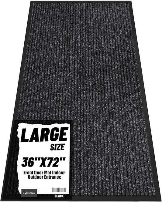 Front Door Mat Indoor Outdoor Entrance, 36" x 72" All-Season Heavy Duty Waterproof Doormat, Non-Slip Absorbent Entryway Mat, Easy to Clean, Low Profile Commercial Floor Mat for Indoor Outdoor