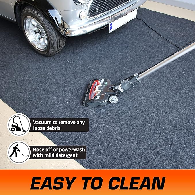 Armor All Original Garage Floor Mat, (20' x 7'4"), Protects Surfaces, Transforms Garage, Absorbent, Waterproof, Durable (Includes Double Sided Tape) (USA Made) (Charcoal)