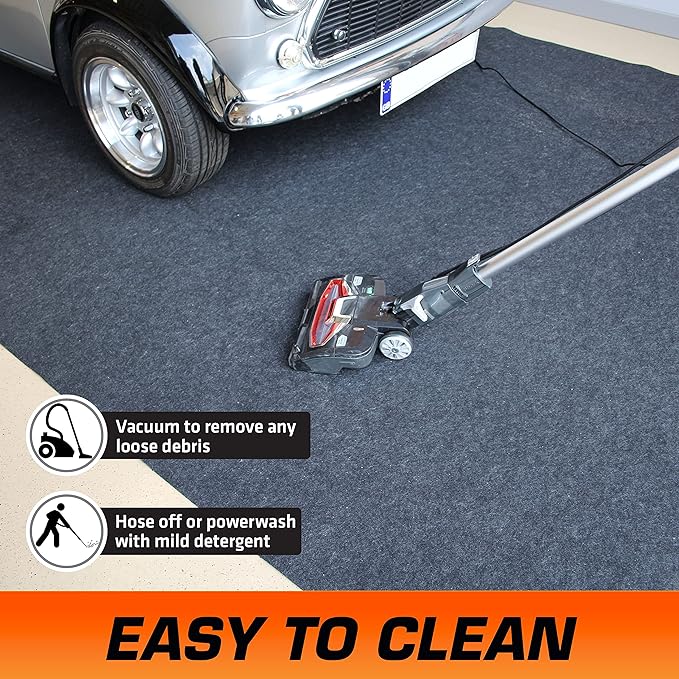 Armor All Original Garage Floor Mat, (17' x 7'4"), (Includes Double Sided Tape), Protects Surfaces, Transforms Garage - Absorbent/Waterproof/Durable (USA Made) (Charcoal)