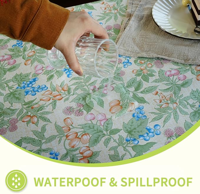 Rectangle Picnic Table Cloth, Elastic Waterproof Fitted Vinyl Tablecloths for 6 Foot Tables, Wipeable Flannel Backed Table Covers for Dining, Camping, Outdoor(Mulberry,36"x72")