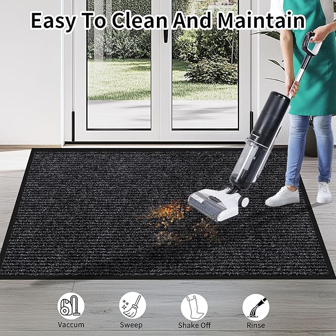 Front Door Mat Indoor Outdoor Entrance, 36" x 120" All-Season Heavy Duty Waterproof Doormat, Non-Slip Absorbent Entryway Mat, Easy to Clean, Low Profile Commercial Floor Mat for Indoor Outdoor