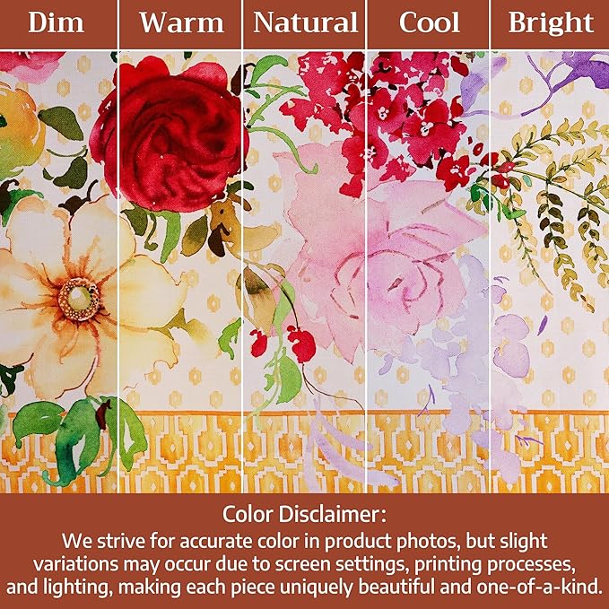 Maison d' Hermine Premium Table Cloth Rectangle Table 100% Combed Cotton 108 x 70 Inches Tablecloth Reusable Decorative for Dining Room, Farmhouse, Home, Party, Festive & Wedding - Summer Joy