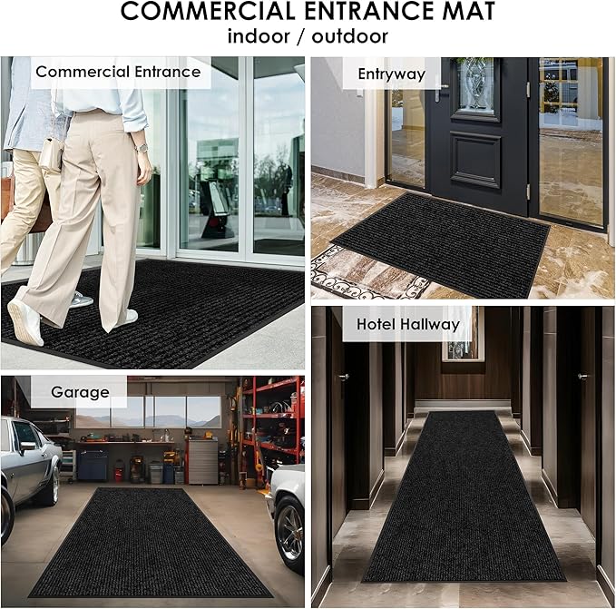 3′ x 30′ Front Door Mat Indoor Outdoor Entrance, Commercial Floor Mat Heavy Duty Dirt Trapper Entryway Doormat, Custom Size Non Slip Rubber Backing Welcome mat, Door Mat for High Traffic Area