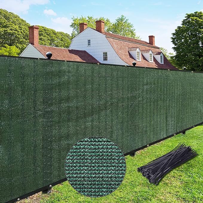 UPGRADE Privacy Fence Screen 3'x19' Dark Green Outdoor 90% Visibility Blockage 170 GSM Mesh Shade Cover Panels for Backyard,Balcony,Home Decoration with Zip Ties,Customized Avaliable