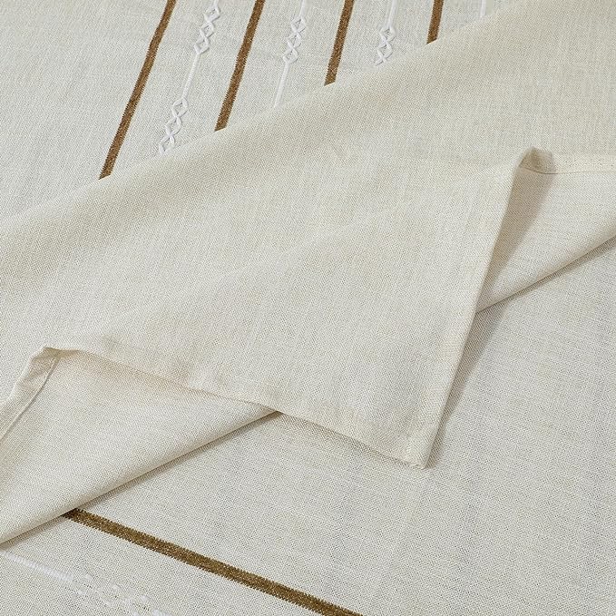 Chassic 60 x 120 inches Farmhouse Style Linen tablecloths, Boho 8 Foot Long Wrinkle Resistant Washable Rectangle Table Cloth for Dining Room, Kitchen, Wedding and Holiday Decorative - Cream