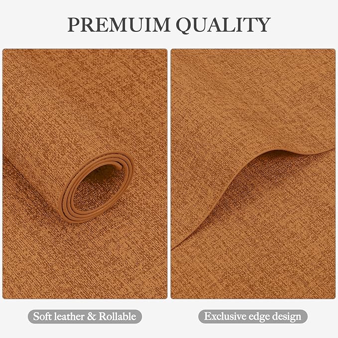 Faux Leather Heat Resistant Fall Placemats Set of 4 – Waterproof Oilproof Wipeable Dining PU Vinyl Place Mat Easy Clean Table Mats for Kitchen/Dining/Party/Holiday, Orange
