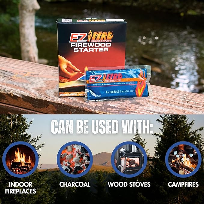 – All-Natural Fire Starters for Campfires, Fire Pits, BBQs & Fireplaces – Long Burning, Weather-Resistant, Non-Toxic & Easy to Light | 10 Pack