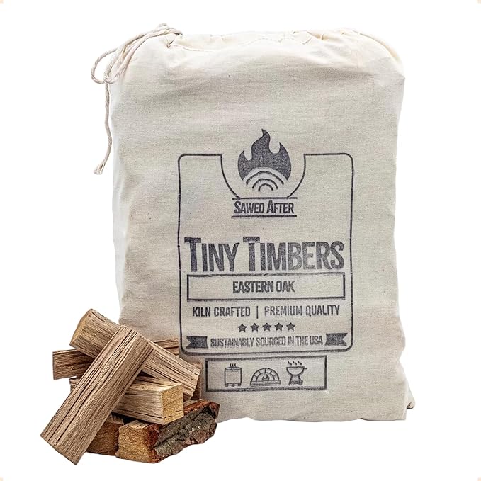 The Tiny Timbers USDA Grade Kiln Dried Hardwood for Table Top Fire Pit and Pizza Oven | Compatible with Solo Stove Mesa & Mesa XL | 5" Splits | USA Sourced | 15 lb. | 1000+ cu. in. | Eastern Oak
