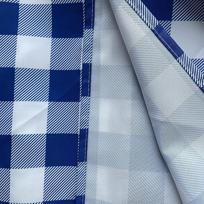 Waterproof Plaid Tablecloth Fabric - Square 58x58 Inch Classic Gingham Checker Table Cloth for Indoor/Outdoor Use - Buffalo Table Cover for Picnics, BBQs, and Parties