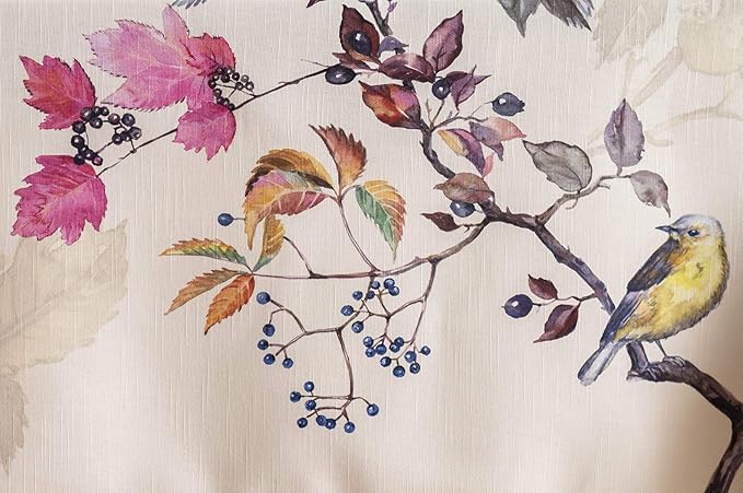 Maison d' Hermine Table Cloth Rectangle Table 100% Cotton 60 x 120 Inches Fall Tablecloth Reusable Everyday Use for Thanksgiving Christmas Decorations Dining Farmhouse Party (Equinoxe - Beige)