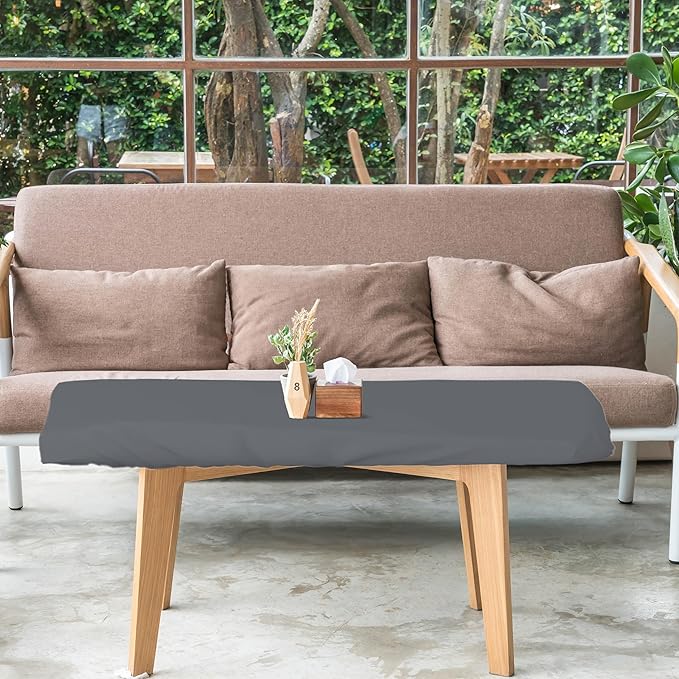 Covers & All Rectangle Table Top Cover, 12 Oz Waterproof UV & Weather Resistant Patio Table Cover, Outdoor Table Cover for Patio Furniture (75" L x 40" W x 5" H, Gray)