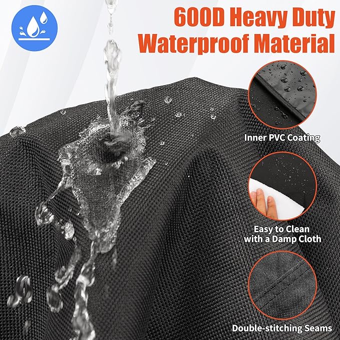 iCOVER Grill Cover 58 inch, BBQ Grill Cover for Outdoor Grill, 600D Heavy Duty Waterproof BBQ Cover, Anti-UV and Rip-Proof Barbecue Cover, Gas Grill Cover for Weber, Char-Broil, Nexgrill, etc