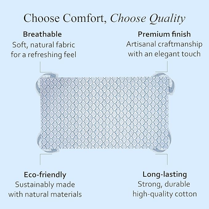 CPC Indigo Regal Tablecloth 100% Cotton 70x108 Inch Indian Block Print Rectangle Table Cover, Table Cloth for Gifting in Weddings, Halloween, Fall, Christmas, Thanksgiving