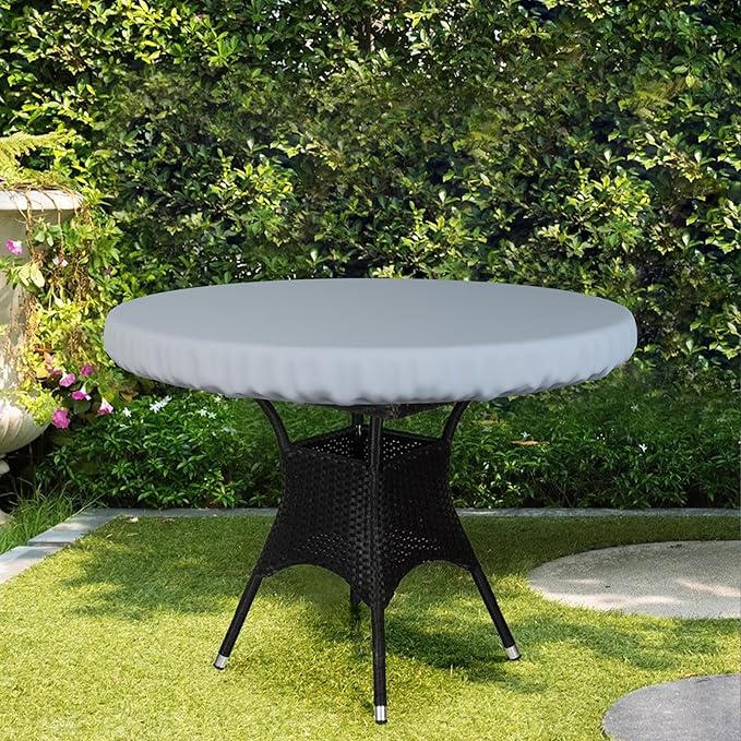 Covers & All Round Table Top Cover, 18 Oz Heavy Duty Waterproof UV & Weather Resistant Patio Table Cover, Outdoor Table Cover for Patio Outdoor Furniture & Coffee Table (36" Diameter x 4" H, Grey)