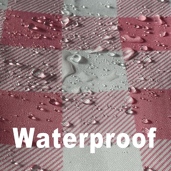 Waterproof Plaid Tablecloth Fabric - Oblong 52x70 Inch Classic Buffalo Tartan Table Cloth for Indoor/Outdoor Use - Washable Table Cover for Dinner, BBQs, and Parties