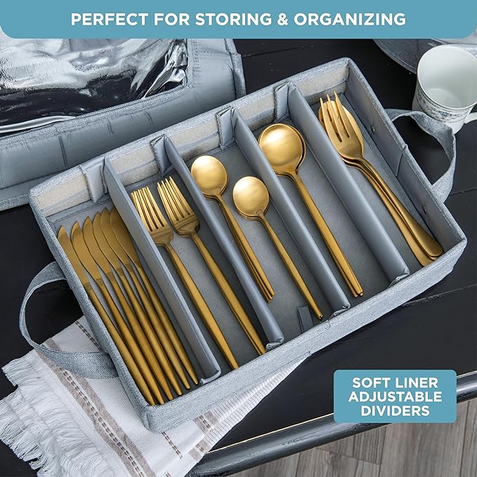 China Storage Hard Shell Containers 12-Piece Set Moving Boxes for Dinnerware, Glasses, Plates, Mugs and Saucers Sturdy Dish Organizer with Dividers for Seasonal Storage - Service for 12 - Grey