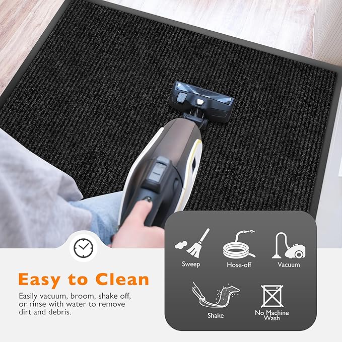 Custom Size Extra Large Front Door Mat, 3FT x 25FT Indoor Outdoor Entrance Commercial Floor Mat, Heavy Duty Dirt Trapper Doormat for Entryway Welcome Mat, Low Profile, Non-Slip, Waterproof